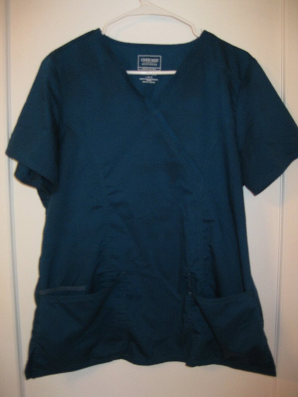 Cherokee Revolution Scrub Top Women's Carribean Blue Size Lg